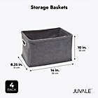 Alternate image 3 for Juvale Collapsible Felt Storage Baskets 4 Pack, Foldable Organizer Bin with Handles 13.9 x 9.8 x 8.2 In, Grey
