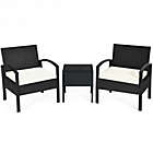 Alternate image 0 for Costway 3 Pieces Outdoor Rattan Patio Conversation Set with Seat Cushions-White