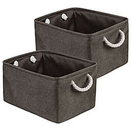 Unique Bargains Foldable Storage Basket 2Pcs Fabric Organizer, Chocolate M