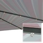Alternate image 1 for Sunnydaze Outdoor Aluminum Patio Umbrella with Solar LED Lights, Tilt, and Crank - 9&#39; - Awning Stripe