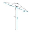 Alternate image 2 for Sunnydaze Outdoor Aluminum Patio Umbrella with Solar LED Lights, Tilt, and Crank - 9' - Awning Stripe