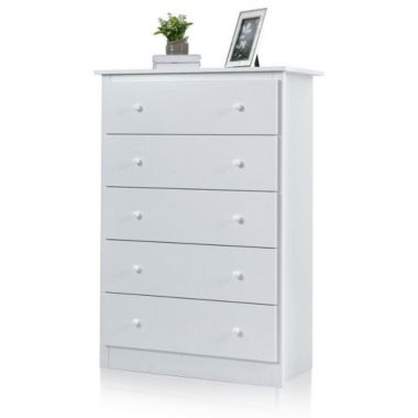 Hivago Functional Storage Organized Dresser with 5 Drawer-White. View a larger version of this product image.
