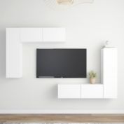 vidaXL 4 Piece TV Cabinet Set White Engineered Wood