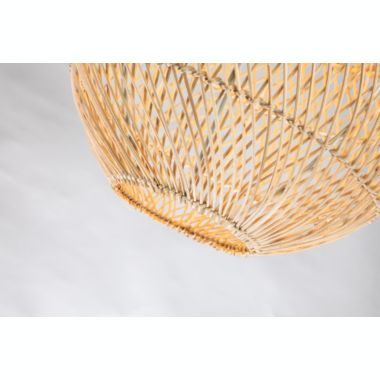 ELE Light & Decor Hailey 1-Light Tan Pendant Design Pendant Light with Rattan Shade. View a larger version of this product image.