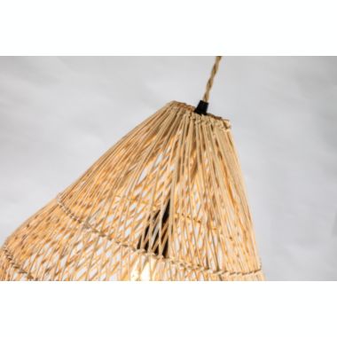 ELE Light & Decor Hailey 1-Light Tan Pendant Design Pendant Light with Rattan Shade. View a larger version of this product image.