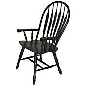 Sunset Trading Sunset Trading Black Cherry Selections Comfort Dining Chair with Arms   Antique Black Armchair