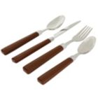 Alternate image 1 for Gibson Everyday Buckstrap 16 Piece Flatware Set with Caddy in Cocoa Brown
