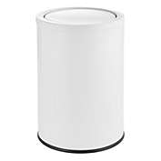 mDesign Small Round Metal 4.8 Gallon Covered Bathroom Swing Lid Trash Can