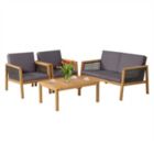 Alternate image 0 for Slickblue 4 Pieces Patio Rattan Furniture Set with Removable Cushions-Gray