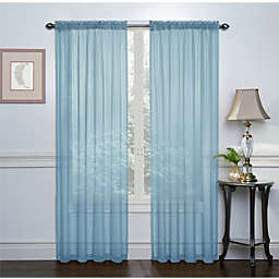 Kate Aurora Basic 2 Pack Sheer Voile Home Window Curtains - 52 in. W x 84 in. L, Blue