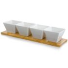 Alternate image 0 for Elama Signature Modern 5pc Appetizer and Condiment Server with 4  Serving Dishes and a Bamboo Serving Block