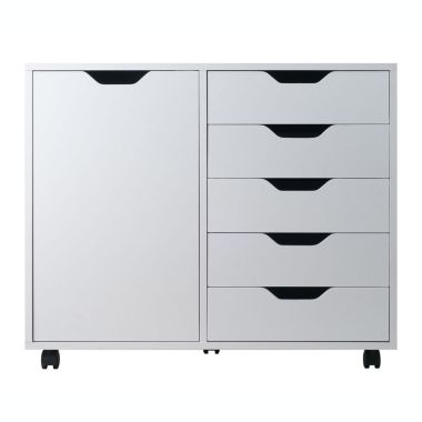 Winsome 30.71"W Halifax Wide Cabinet with 5 Gliding Drawers - White. View a larger version of this product image.