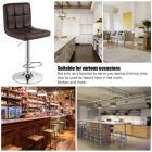 Alternate image 3 for Costway Set of 2 Square Swivel Adjustable PU Leather Bar Stools with Back and Footrest-Coffee