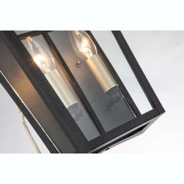 ELE Light & Decor Ellington Black Outdoor Hardwired Wall Lantern Sconce with No Bulbs Included. View a larger version of this product image.