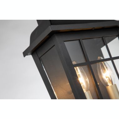 ELE Light & Decor Ellington Black Outdoor Hardwired Wall Lantern Sconce with No Bulbs Included. View a larger version of this product image.