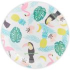 Alternate image 3 for Blue Panda 144 Pieces Tropical Paper Plates, Napkins, Cups, Pink Cutlery for Hawaiian Luau Party Decorations (Serves 24)