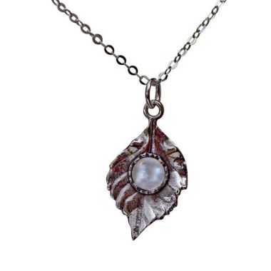 Bottled Up Designs Leaves In Sterling Silver Necklace. View a larger version of this product image.