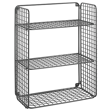 mDesign Decorative Metal Storage Organizer Shelf, 3 Levels - Wall Mount. View a larger version of this product image.