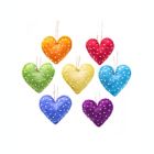 Alternate image 0 for Global Crafts Handmade Rainbow Hearts Felt Ornaments, Set of 7
