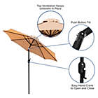 Alternate image 3 for Emma + Oliver 9&#39; Tan Outdoor Patio Umbrella-Crank & Tilt Function - 1.5" Diameter Steel Pole