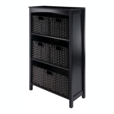 Winsome Terrace 6-Piece Storage Shelf with 5 Foldable Woven Baskets. View a larger version of this product image.