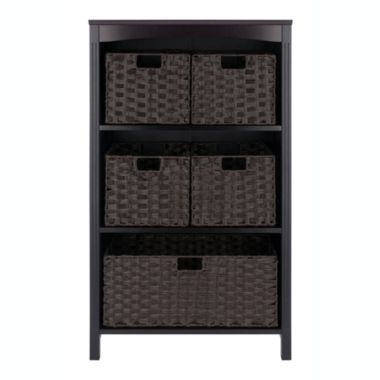 Winsome Terrace 6-Piece Storage Shelf with 5 Foldable Woven Baskets. View a larger version of this product image.