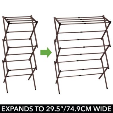 mDesign Tall Collapsible Foldable Laundry Drying Rack, Bronze. View a larger version of this product image.