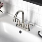 Alternate image 3 for Vanity Krafters Bianca Surface Mounted 2 Handles Bathroom Faucet with Drain Kit Included in Brushed Nickel