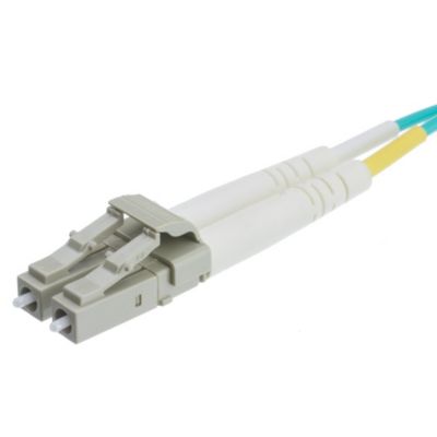 Cable Wholesale 10 Gigabit Aqua OM4 Fiber Optic Cable, LC / LC, Multimode, Duplex, 50/125, 20 meter (65.6 foot)
