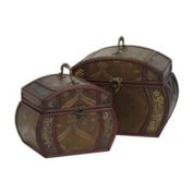 Nearly Natural Decorative Chests (Set of 2), Brown