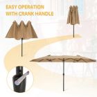 Alternate image 3 for Inq Boutique 15x9ft Large Double-Sided Rectangular Outdoor Steel Twin Patio Market Umbrella