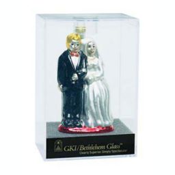 GKI/Bethlehem Lighting 4 Bride And Groom Glass Wedding Christmas Ornament