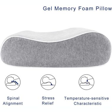 Dr Pillow Mugetu Gel Filled Memory Foam Pillow, Height Adjustable Cervical Pillow, Bed Contour Support, Neck Support for Back and Side Sleepers. View a larger version of this product image.