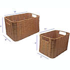 Alternate image 2 for KOVOT Storage Woven Baskets Wicker Storage   Set of 2 Poly-Wicker Storage Baskets with Built-in Carry Handles   Laundry Storage Pantry Baskets Woven Polypropylene   12"L x 8"W x 7"H & 11"L x 7"W x 7"H