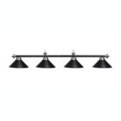 RAM Game Room Traditional Style 78" 4-Light Billiard Pendant Light, Matte Blk/ ST