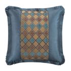 Alternate image 3 for Chic Home Sue Comforter Set Chenille Geometric Scroll Pattern Flange Border Bed In A Bag - Sheet Set Bed Skirt Decorative Pillows Shams Included - 13-Piece - King 110x96", Blue