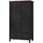 Alternate image 0 for Slickblue FarmHouse Black Oak Drawer and Garment Rod Wardrobe Armoire