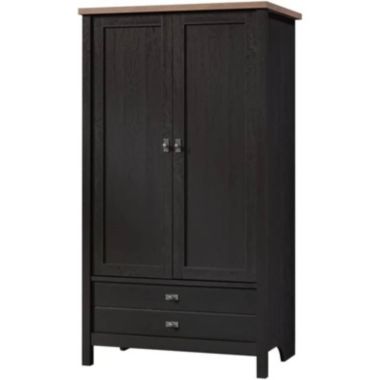 Slickblue FarmHouse Black Oak Drawer and Garment Rod Wardrobe Armoire. View a larger version of this product image.
