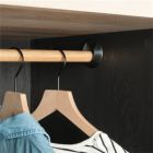 Alternate image 1 for Slickblue FarmHouse Black Oak Drawer and Garment Rod Wardrobe Armoire