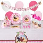 Alternate image 0 for Blue Panda Pink Horse Party Decorations, Paper Plates, Napkins, Cups, Cutlery and, Balloons, Tablecloths (Serves 24, 231 Pieces)