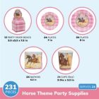 Alternate image 2 for Blue Panda Pink Horse Party Decorations, Paper Plates, Napkins, Cups, Cutlery and, Balloons, Tablecloths (Serves 24, 231 Pieces)