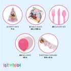 Alternate image 3 for Blue Panda Pink Horse Party Decorations, Paper Plates, Napkins, Cups, Cutlery and, Balloons, Tablecloths (Serves 24, 231 Pieces)