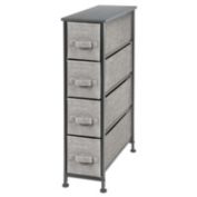 mDesign Narrow Dresser Storage Organizer Tower, 4 Drawers
