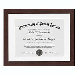 Americanflat 11x14 Diploma Frame in Mahogany - Displays 8.5x11 With Mat and 11x14 Without Mat - Composite Wood with Shatter Resistant Glass - Horizontal and Vertical Formats for Wall
