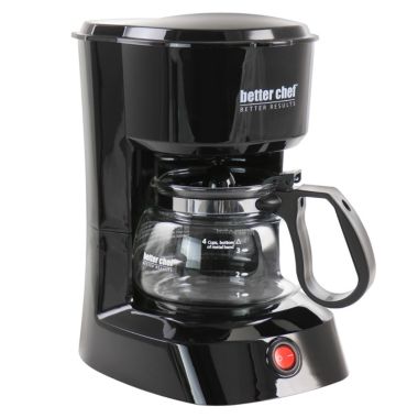 Better Chef 4 Cup Compact Coffee Maker in Black with Removable Filter Basket. View a larger version of this product image.