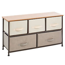 mDesign Wide Dresser Storage Tower with 5 Drawers