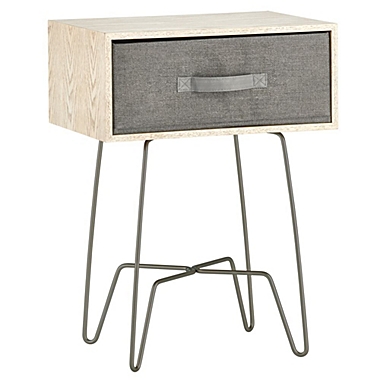 mDesign Modern Farmhouse Home Decor End Table with Fabric Drawer. View a larger version of this product image.