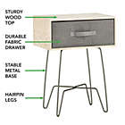 Alternate image 3 for mDesign Modern Farmhouse Home Decor End Table with Fabric Drawer