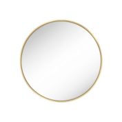 SONGMICS Round Wall Mirror, Decorative Circle Mirror, 24-Inch Diameter, Metal Frame, for Living Room, Bedroom, Bathroom, Entryway, Gold Color