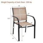 Alternate image 1 for Slickblue Set of 2 Patio Stackable Dining Chairs with Armrests Garden Deck-Brown